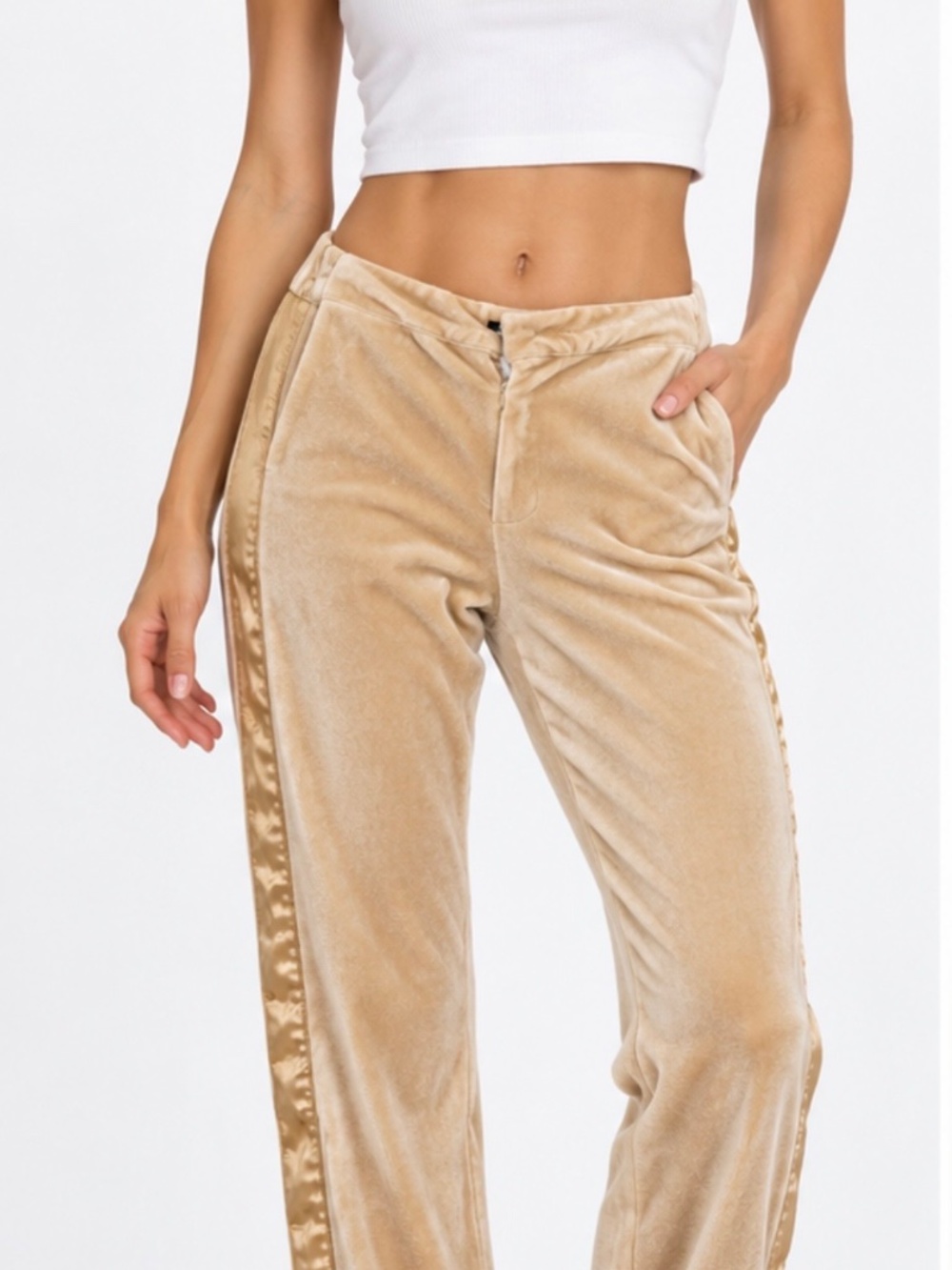 Versace Sport Velour Track Pants Beige Gold Size 32 / 46 Made in Italy Y2K